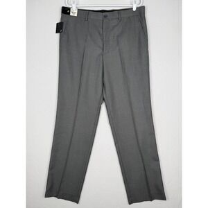NEW J.Ferrar Mens 36x32 Gray Sharkskin Flat Front Dress Pants 92P6580